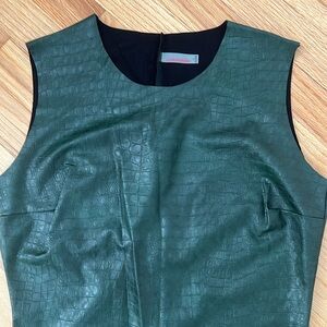 Commando Green Faux Leather Crocodile Animal Embossed Bodysuit